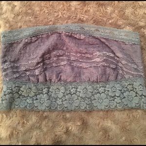 Free People Gray bandeau with steel blue trim .